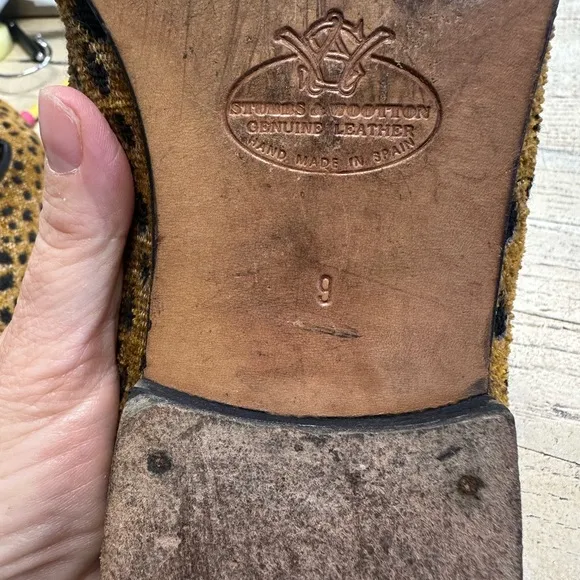 Stubbs &amp; Wootton Cheetah Leopard Needlepoint Loafers Size 9