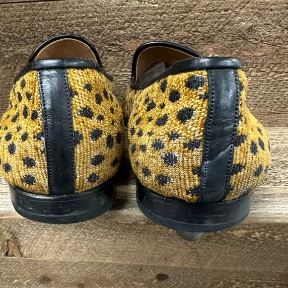 Stubbs &amp; Wootton Cheetah Leopard Needlepoint Loafers Size 9