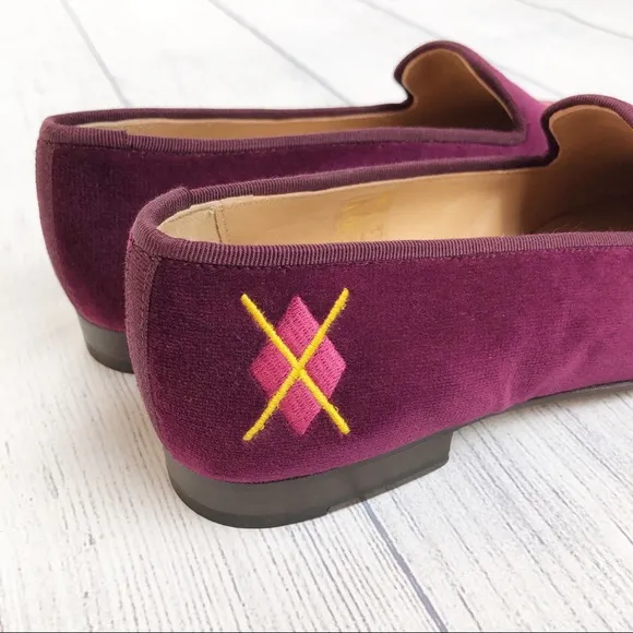 Stubbs &amp;‎ Wootton for J. Crew Argyle Velvet Loafers