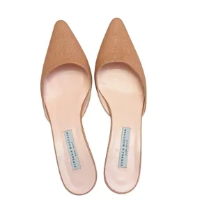 Stubbs &amp; Wootton Tan Raffia Mule Slides – Size 39.5 - Made in Spain