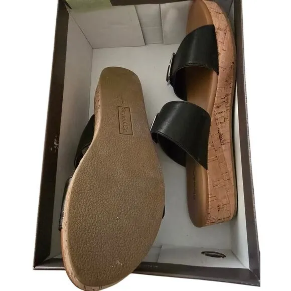 Style &amp; Co. Temppestt Open-Toe Double Buckle Slide Sandals – New – Size 7