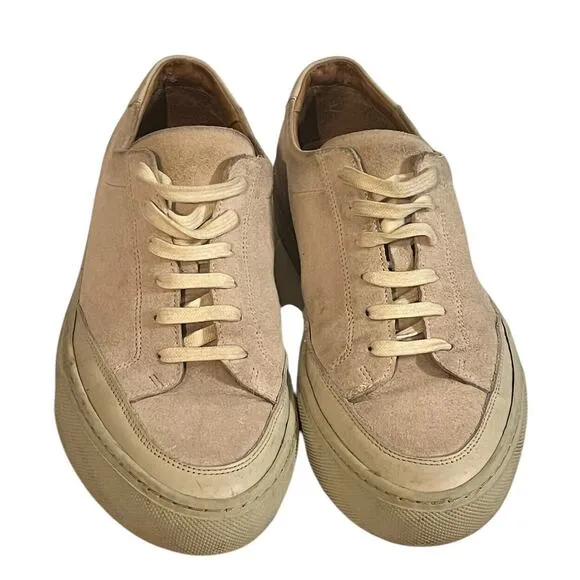 Suitsupply Beige Sand Suede Sneakers •Men 39/ 6• Shoes Low Top Casual $255