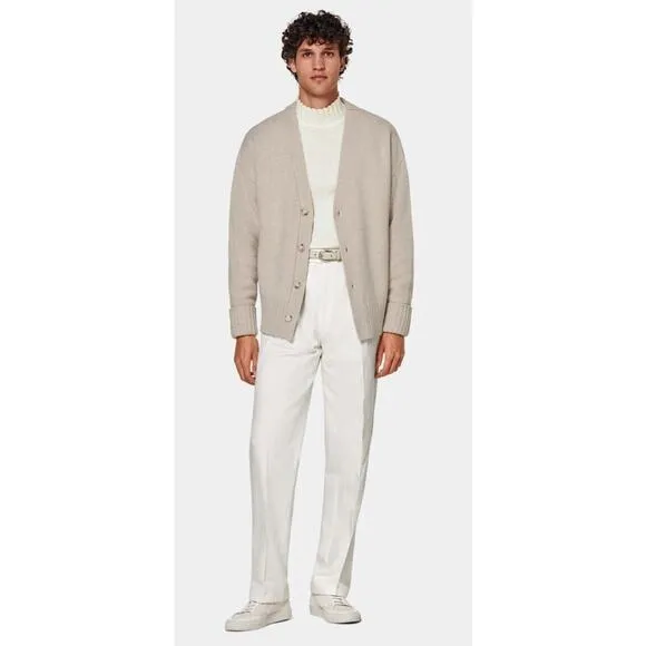 Suitsupply White Leather Sneakers •Men 39/ 6• Shoes Low Top Casual $255