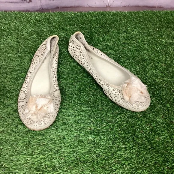 Sundance Laser cut Leather Ballerina Flats Sandals