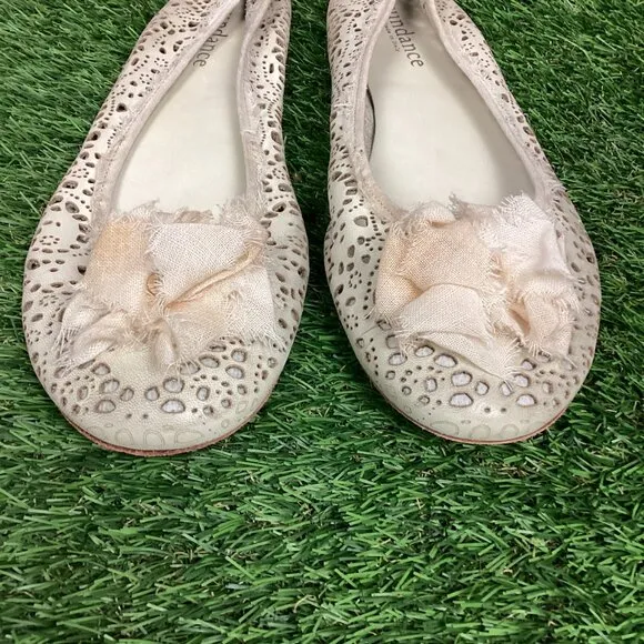 Sundance Laser cut Leather Ballerina Flats Sandals