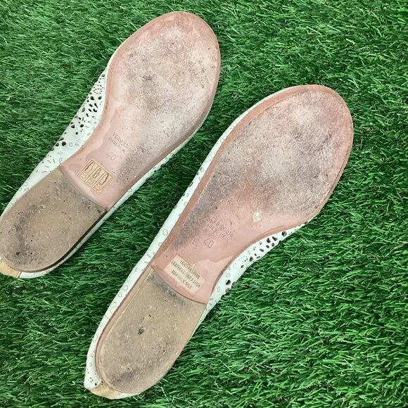 Sundance Laser cut Leather Ballerina Flats Sandals