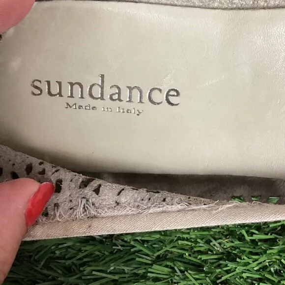 Sundance Laser cut Leather Ballerina Flats Sandals