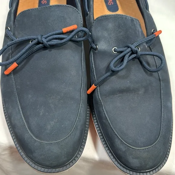 Swims Motion Camp Moc Men’ Nubuck Leather Navy Loafers Size 10