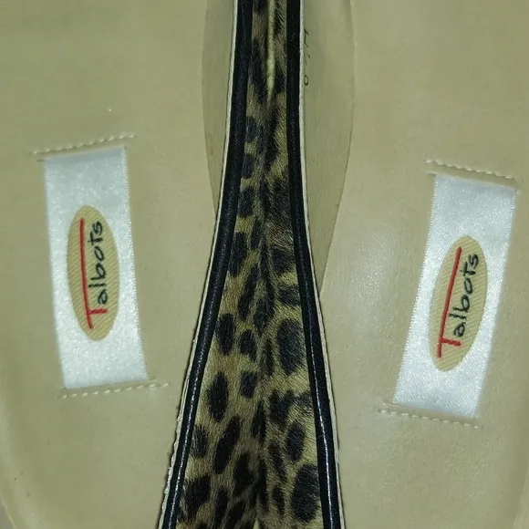 Talbots Cheetah Print Pony Haired Leather Soled Loafers Size 6.5 Black Tan EUC