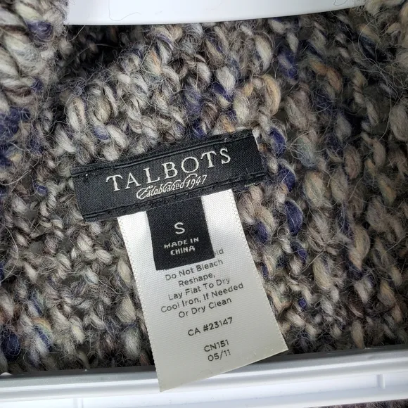 Talbots Open Drape Wool Alpaca Knit Cardigan