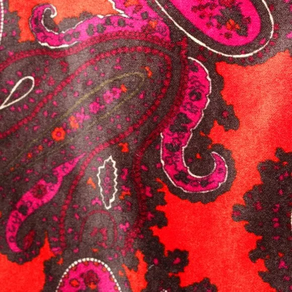 Talbots Velvet Paisley Print Pencil Skirt