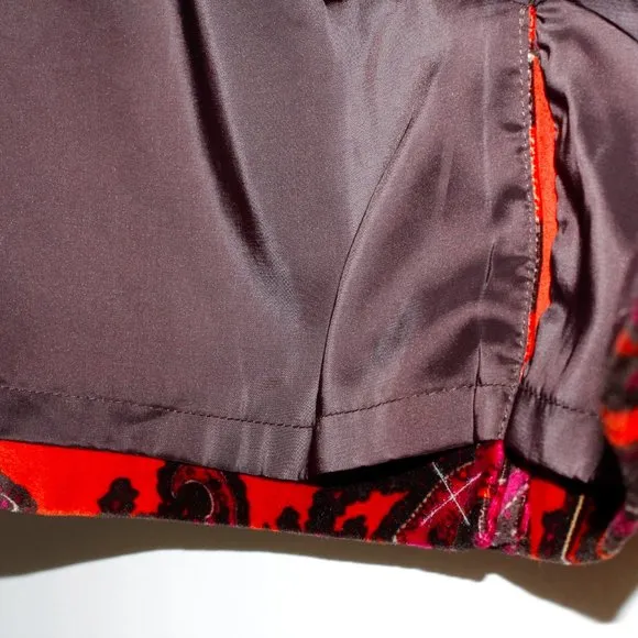 Talbots Velvet Paisley Print Pencil Skirt