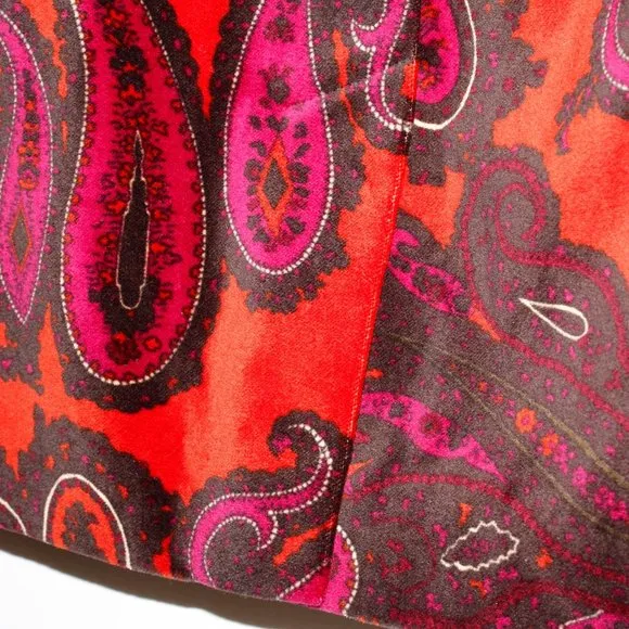 Talbots Velvet Paisley Print Pencil Skirt