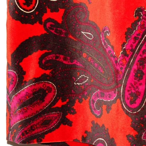 Talbots Velvet Paisley Print Pencil Skirt