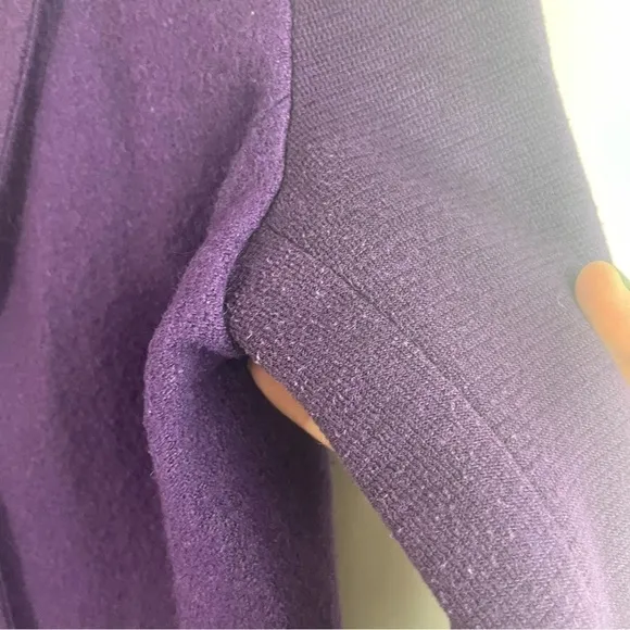 Talbots Wool Blend Purple Blazer Notched Collar Front Pockets Shorter Length 4P