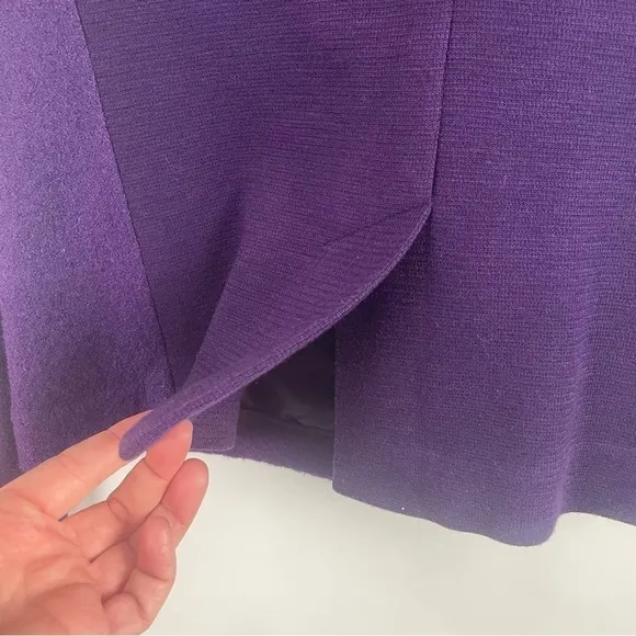 Talbots Wool Blend Purple Blazer Notched Collar Front Pockets Shorter Length 4P
