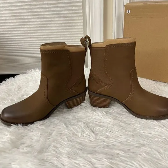 TEVA WOMENS ANAYA CHELSEA Waterproof brown leather ankle boots size 5 NEW !!!