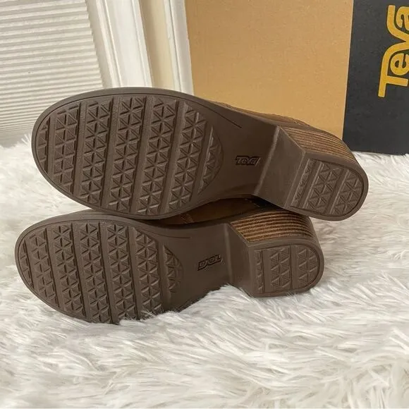 TEVA WOMENS ANAYA CHELSEA Waterproof brown leather ankle boots size 5 NEW !!!