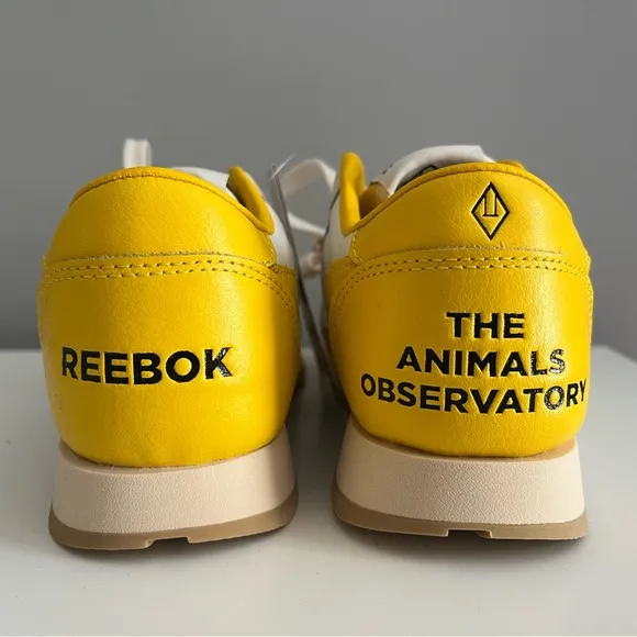 The Animals Observatory x Reebok Yellow and White Sneakers New! 33