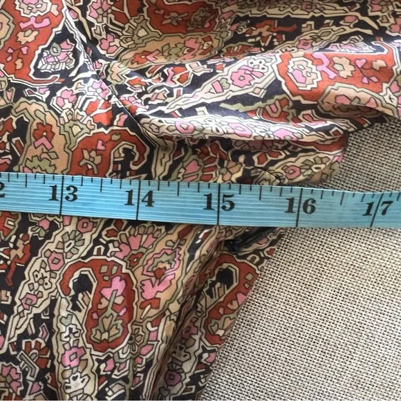 THE GREAT. Fountain midi dress Ladies size 0 xs Ornate paisley print brown