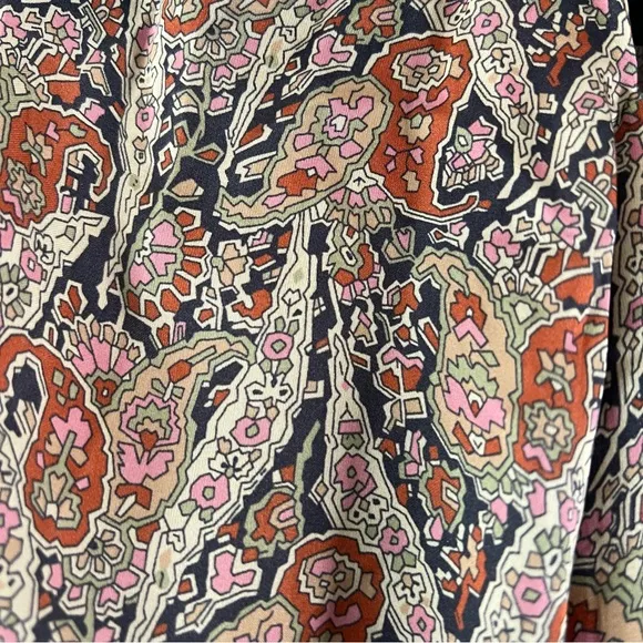 THE GREAT. Fountain midi dress Ladies size 0 xs Ornate paisley print brown
