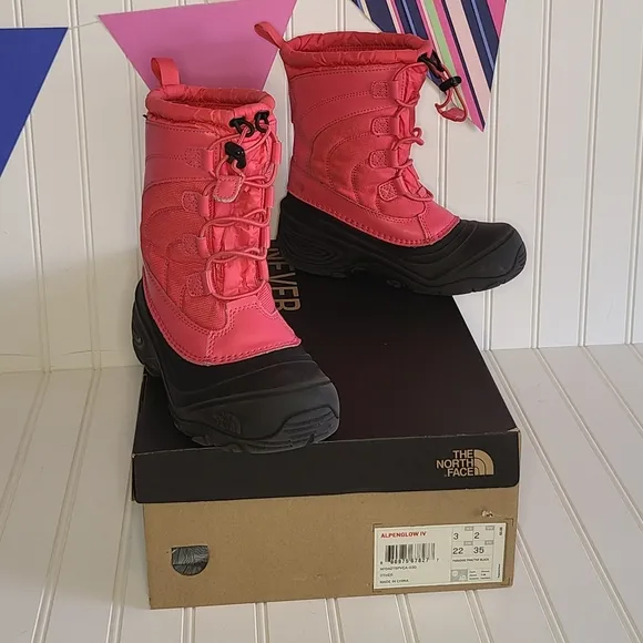 The North Face Alpenglow IV Snow Boots Paradise Pink/Black Little Grl/Yth Size 3