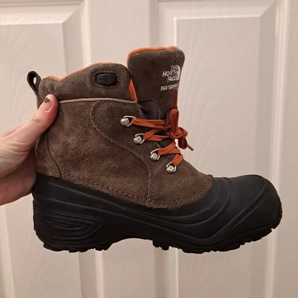 The North Face Black Brown Suede Waterproof Heat Seeker Chilkat III Boots Size 7