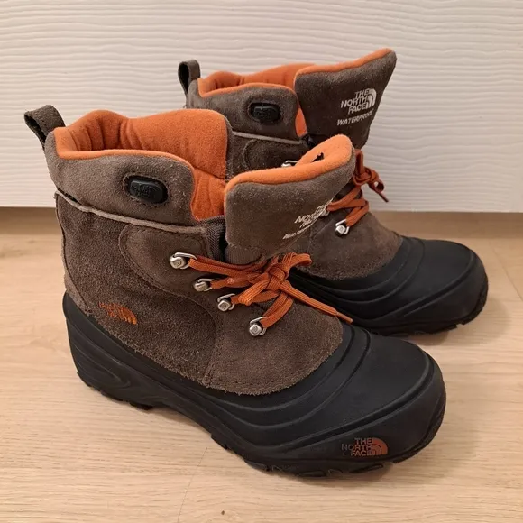 The North Face Black Brown Suede Waterproof Heat Seeker Chilkat III Boots Size 7