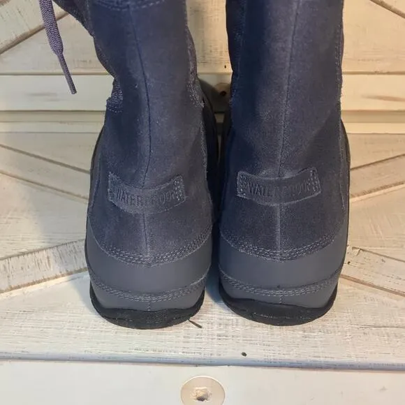 The North Face Nuptse faux Fur Boots Iron Gate Grey Quail Grey purple sz 8.5