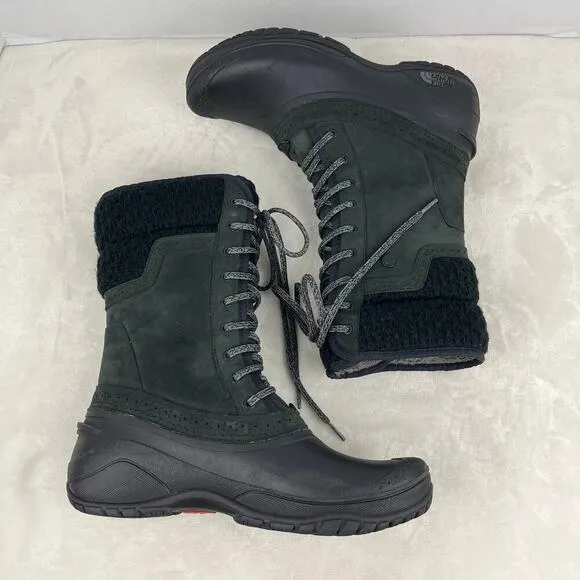 The North Face Shellista Il Mid Apres Boots Black Womens Sz 8.5 Waterproof