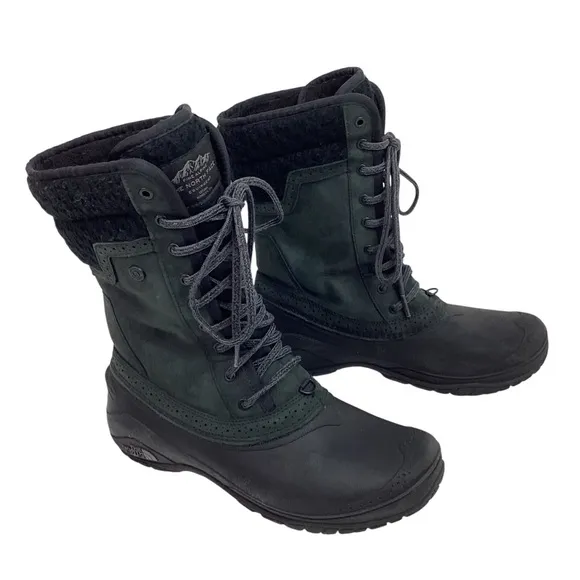 The North Face Shellista ll Mid Waterproof Primaloft Leather Boots Black