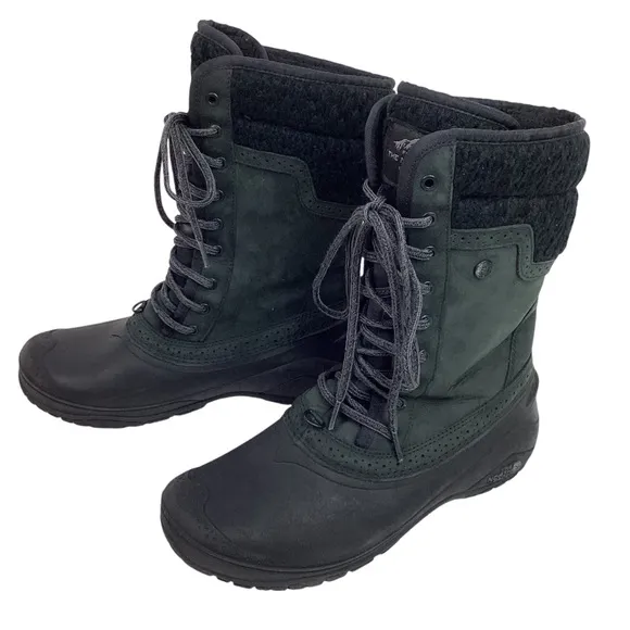 The North Face Shellista ll Mid Waterproof Primaloft Leather Boots Black