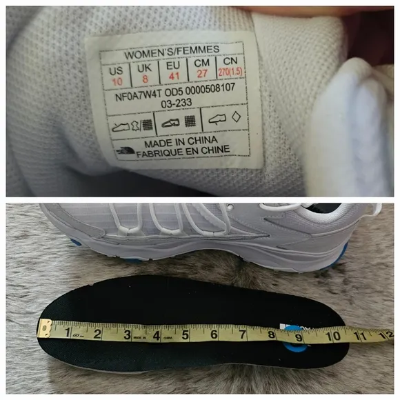 The North Face VECTIV™ Taraval Tech Women's Sneakers White/Blue Size 10 NEW