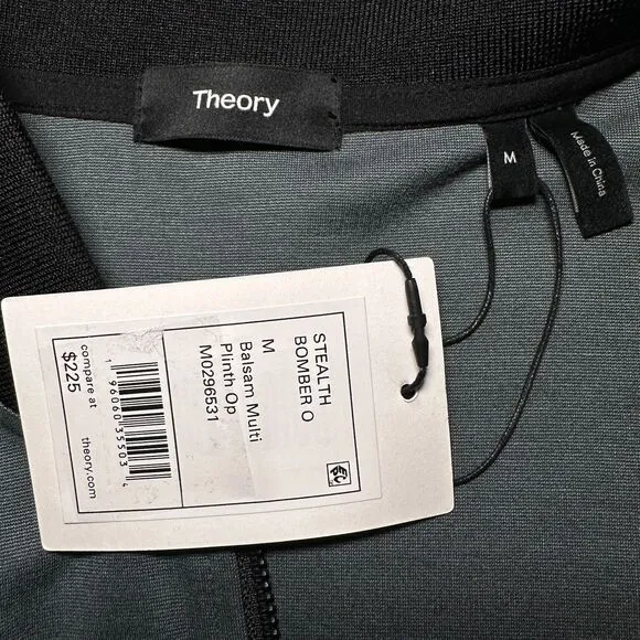 Theory Stealth Bomber Mens M Plinth Grey Stretch Tech Knit NWT D/C Rare