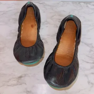 Tieks Black Leather Slip On Ballet Flats size US 8