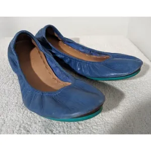 Tieks by Gavrieli Flats Cobalt Blue Ballet Shoes Slippers Slip On Sz 8 Leather