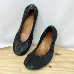 TIEKS Matte Black Leather Ballet Flats