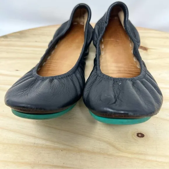 TIEKS Matte Black Leather Ballet Flats