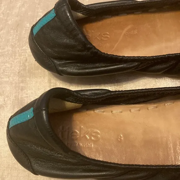 TIEKS Matte Black Leather Ballet Flats