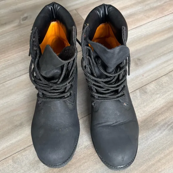 Timberland 6-Inch Black Nubuck Boots Men’s Size 7M Waterproof Work Boots