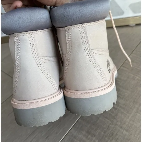 Timberland 6IN Premium Waterproof Sz 4 Junior Big Girls Pink Boots A2F6D Leather