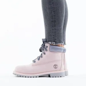 Timberland 6IN Premium Waterproof Sz 4 Junior Big Girls Pink Boots A2F6D Leather