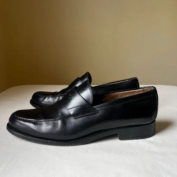 To Boot New York Adam Derrick Black Leather Penny Loafers Slip On Mens 11.5