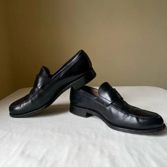 To Boot New York Adam Derrick Black Leather Penny Loafers Slip On Mens 11.5