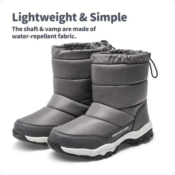 Toddler Snow Boots Lightweight Slip Resistant Mid Calf Winter Shoes