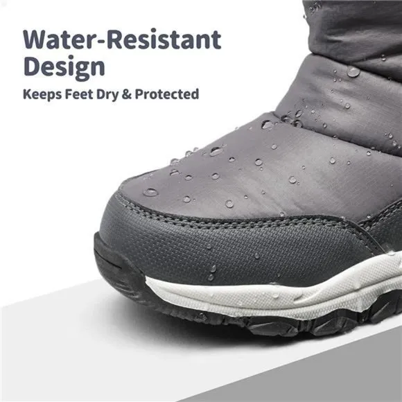 Toddler Snow Boots Lightweight Slip Resistant Mid Calf Winter Shoes