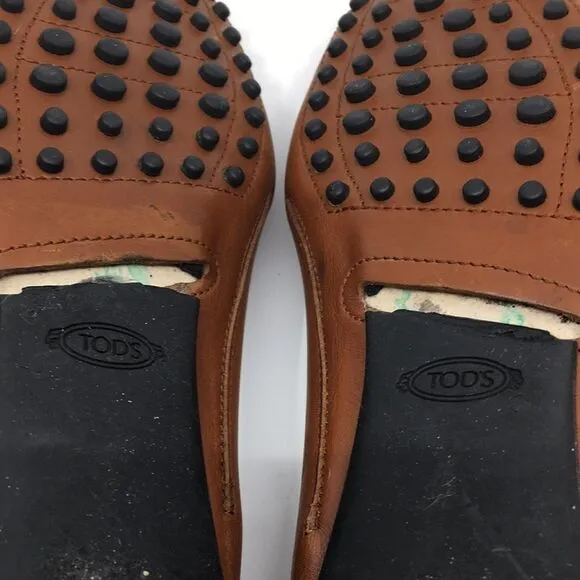 Tod’s Brown Leather Driving Mocassin Driving Loafers Sz EU 36 US 6. *Flawed*