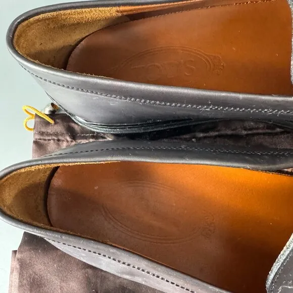 Tod's Gray Leather Loafers, Women's Size 38