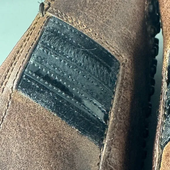 Tod's Men's Slip On Loafers Brown Leather Pebble Outsole Moccasin Shoes Size 8.5