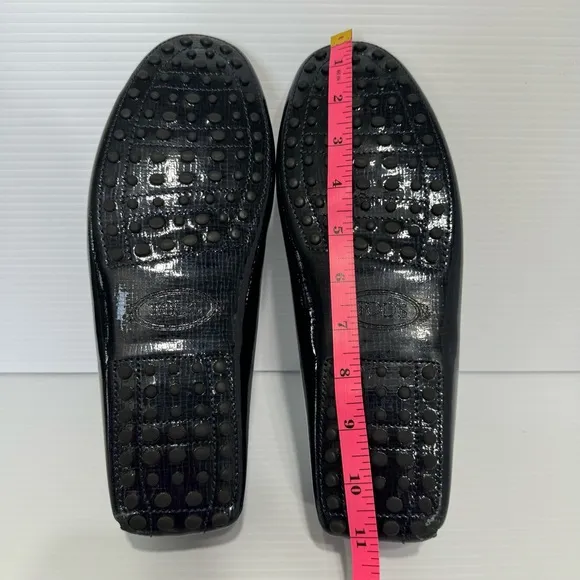 Tods Navy Patent Leather Driver Loafers Size 7 1/2